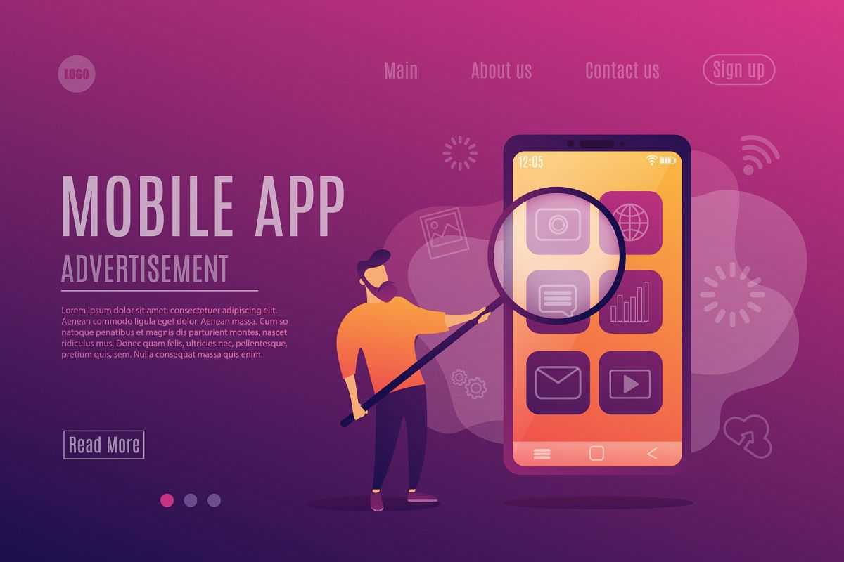Mobile app. Advertisement example image 1