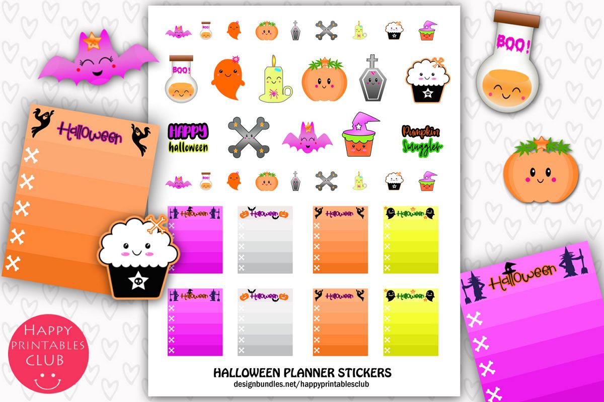 Halloween Planner Stickers- Cute Halloween Planner Stickers example image 1