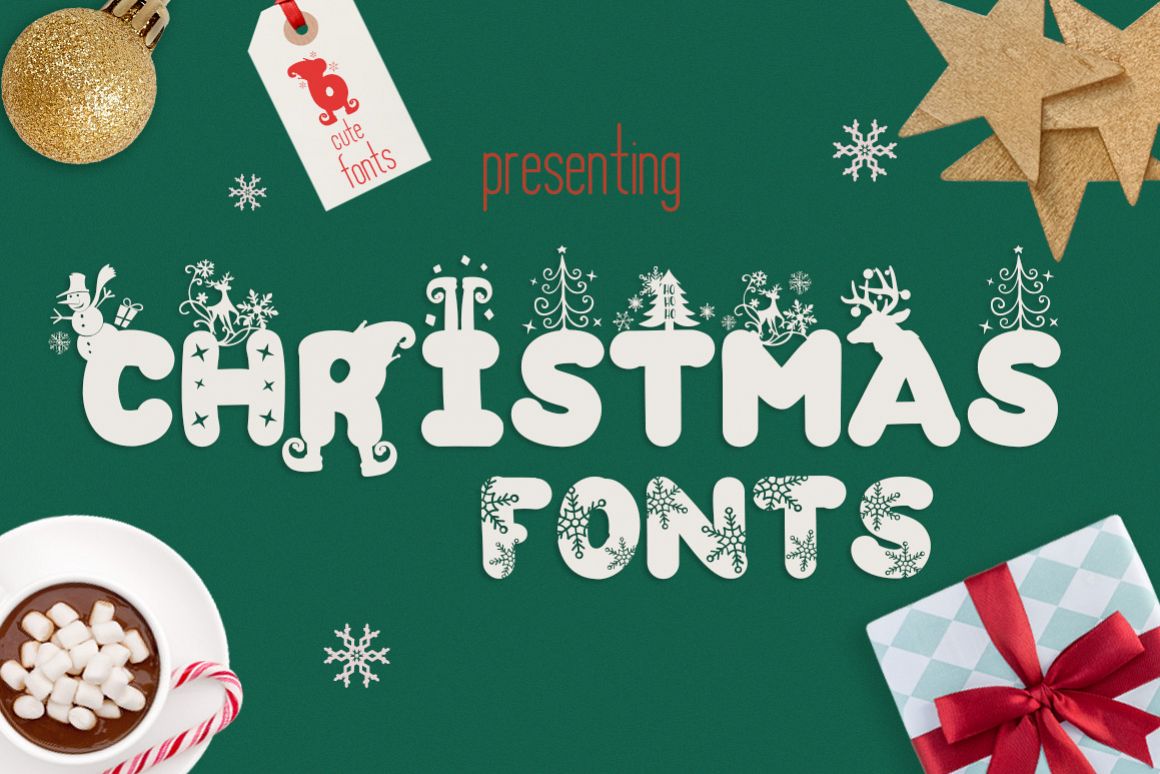 The Christmas Fonts Bundle with 6 Fonts & Bonus example image 1