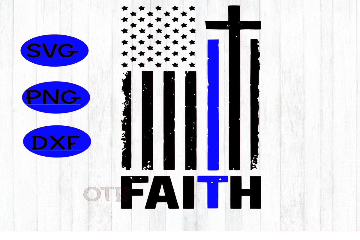 Download Faith Flag Cross svg, faith flag design, Blue line flag