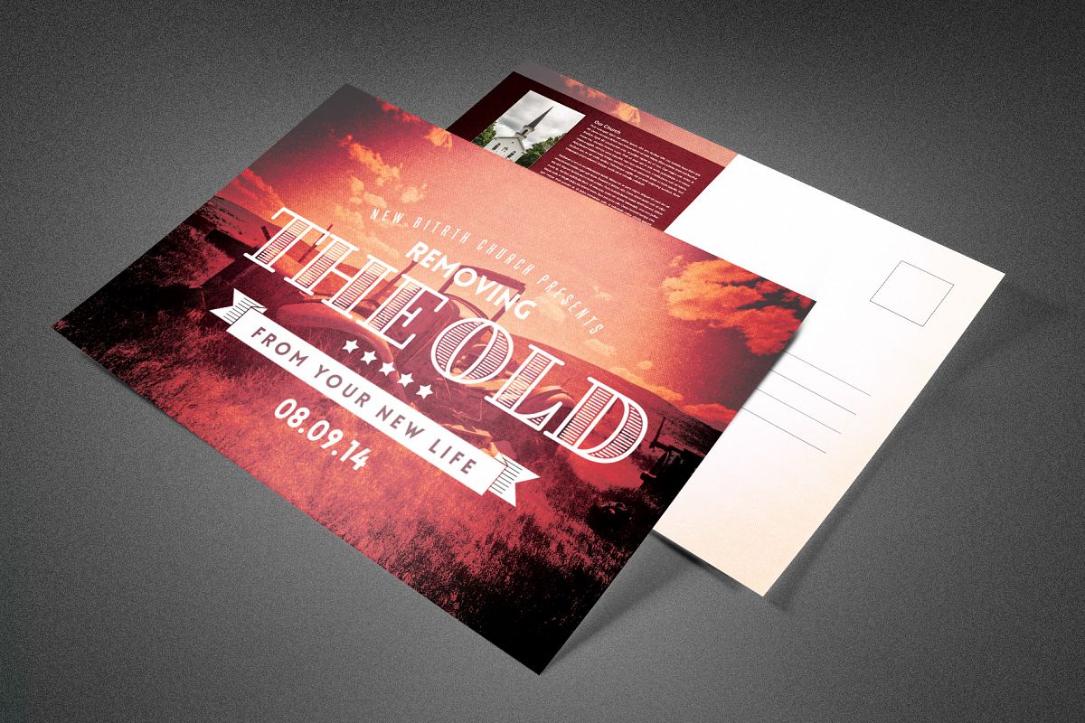 Removing the Old Church Postcard example image 1
