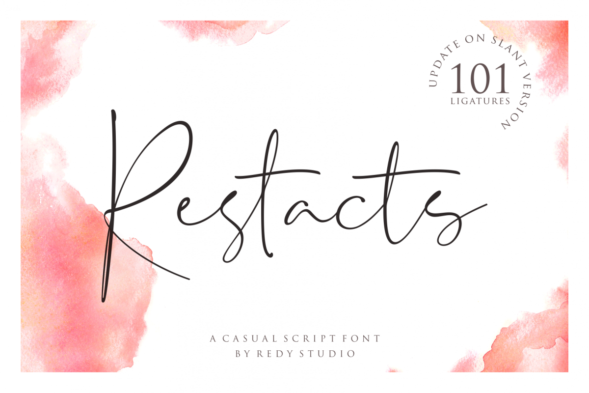 UPDATE SLANT VERSION | Restacts Script Font example image 1