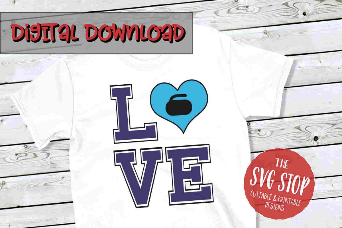 Love Curling 2 -SVG, PNG, DXF example image 1