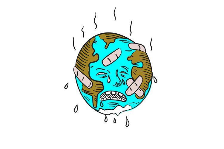 Earth Sad and Crying Doodle example image 1