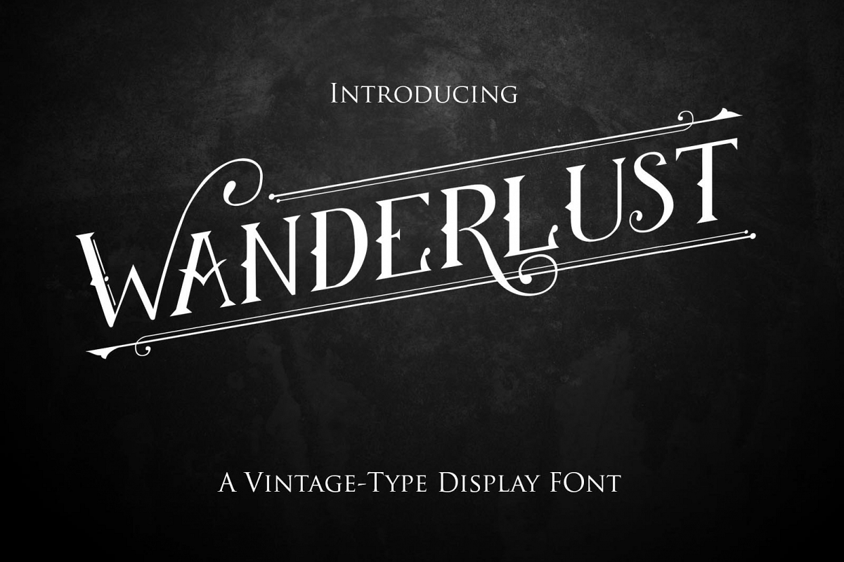Wanderlust-a vintage style display font example image 1