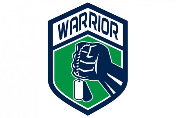 Clenched Fist Dogtag Warrior Crest Retro example image 1