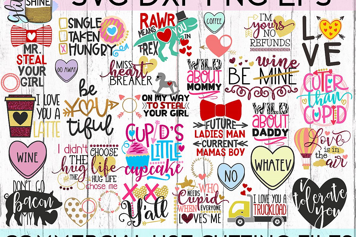 HUGE Valentine's Day Bundle SVG DXF PNG EPS Cutting Files example image 1