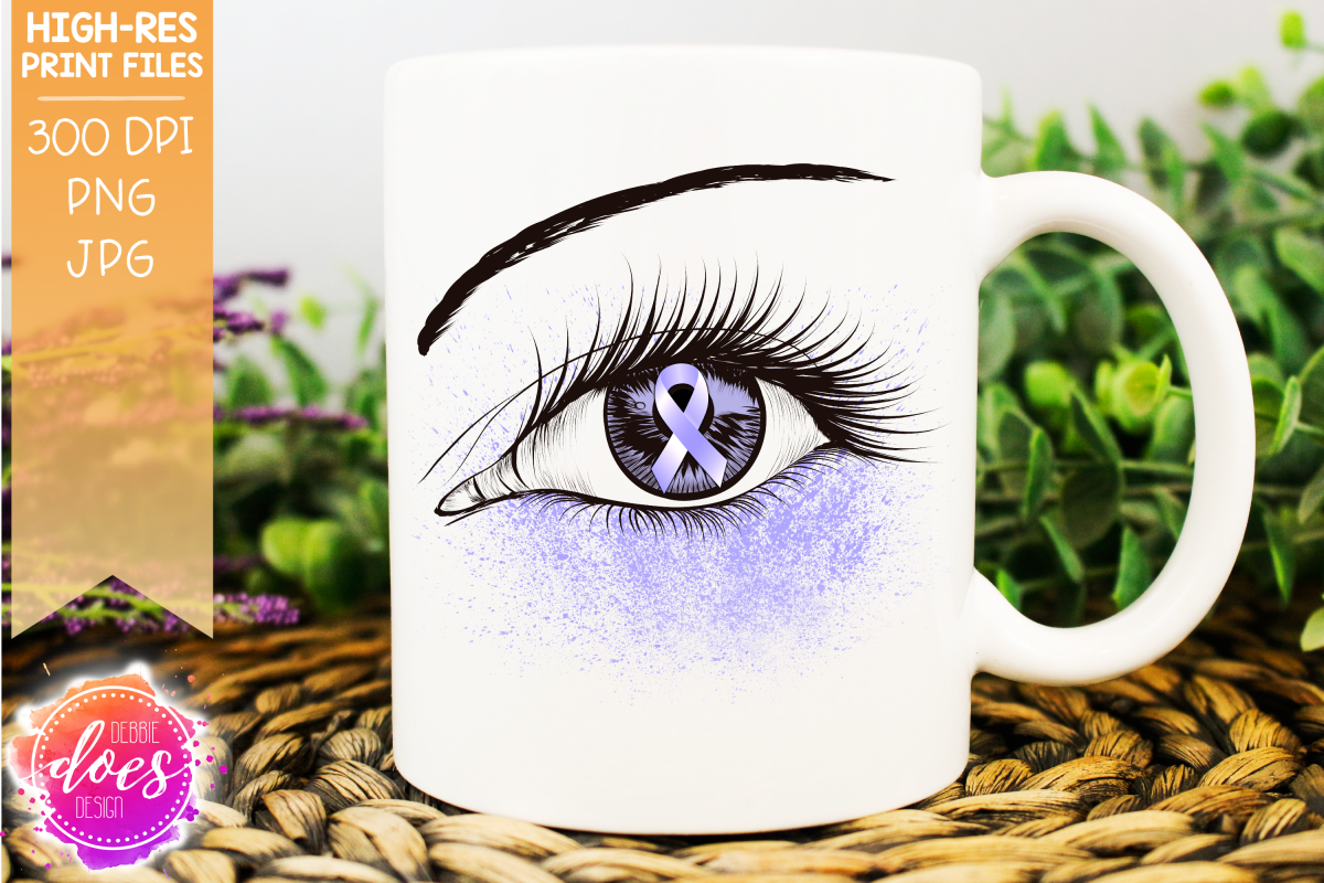 Periwinkle Awareness Ribbon Eye - Printable Design example image 1