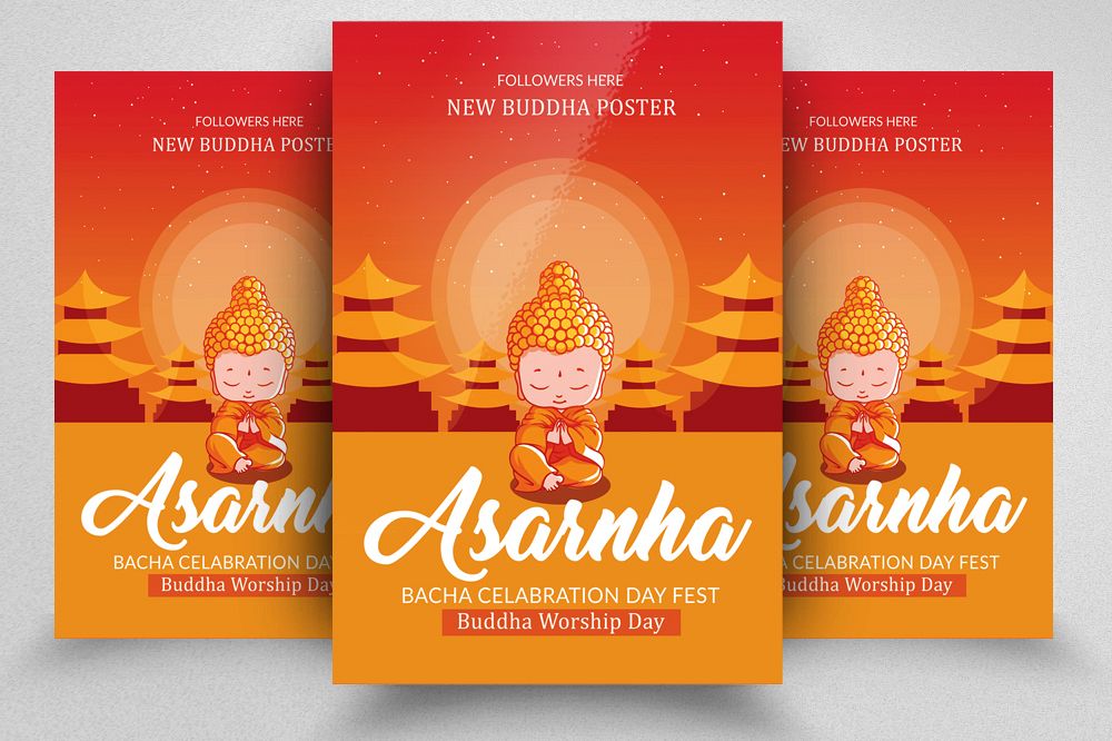 Asarnha Bucha Flyer Template example image 1