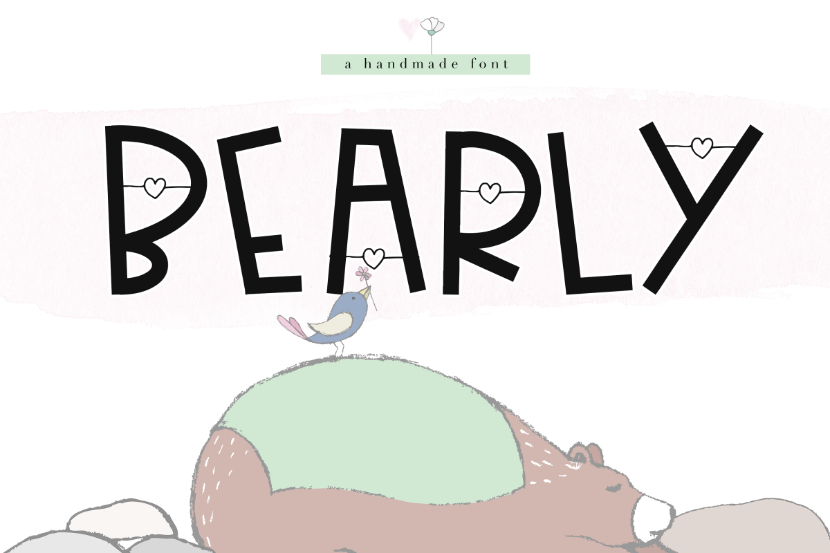 Bearly - Handwritten Font with Hearts example image 1