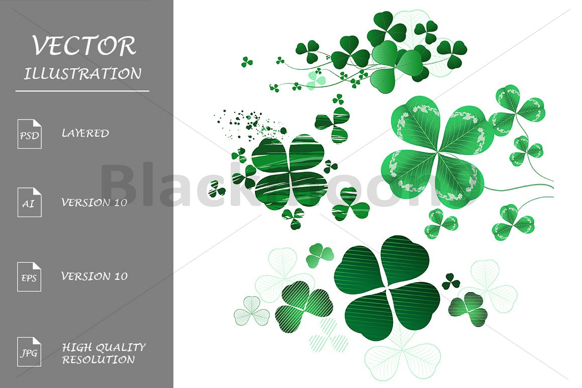Four-leaf Clover on a White Background example image 1