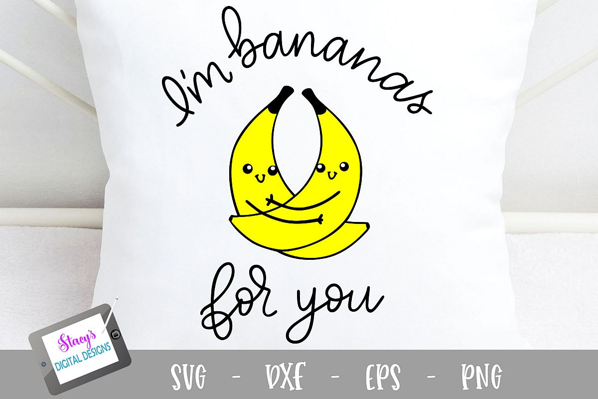 Pun SVG - I'm bananas for you, handlettered example image 1