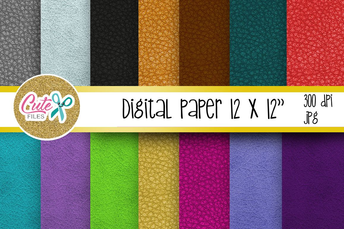 Leather Digital Paper, colorful digital paper example image 1