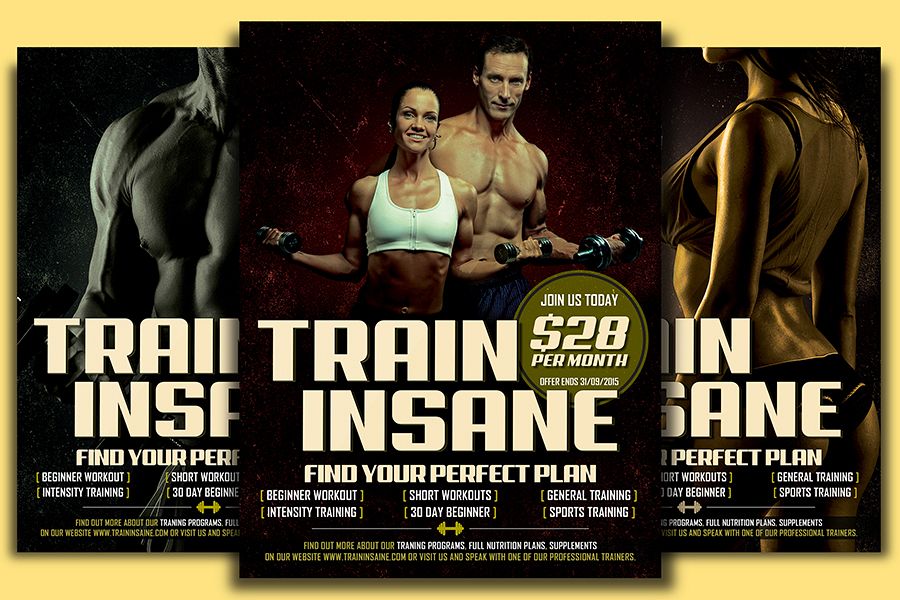 fitness training flyer template
