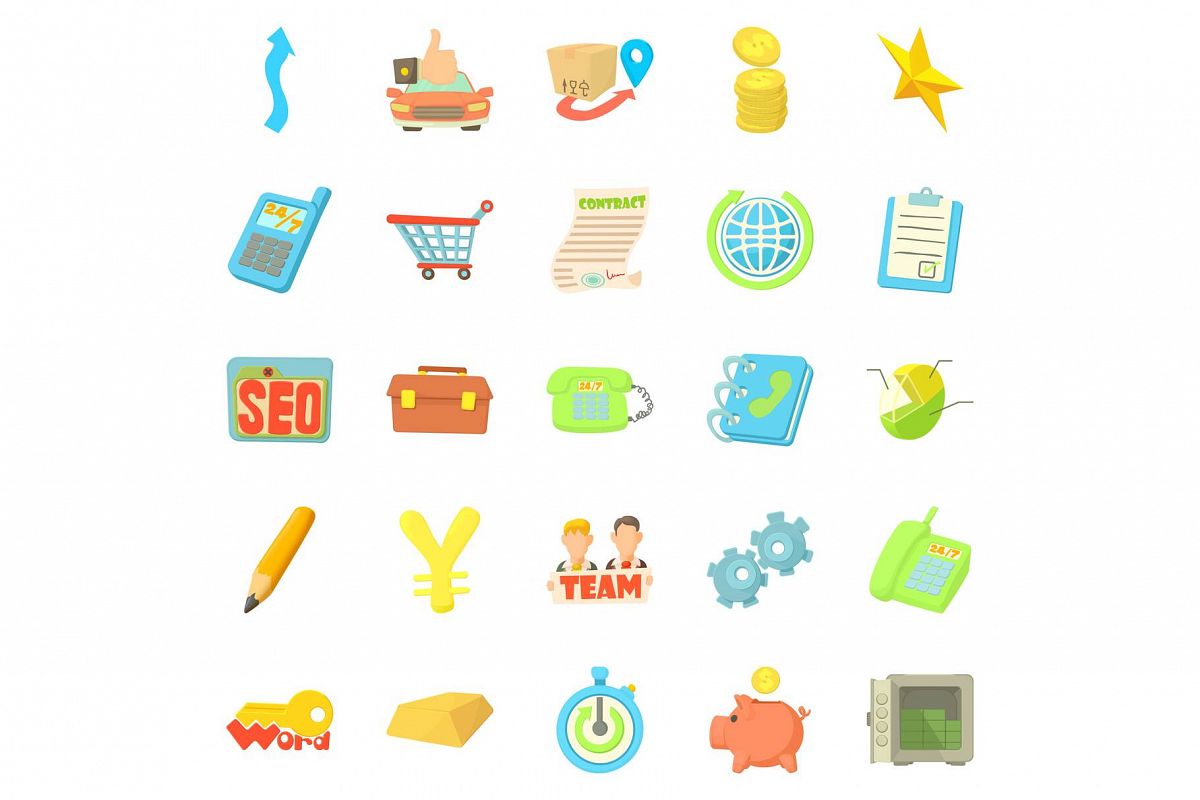 Payment by card icons set, cartoon style example image 1