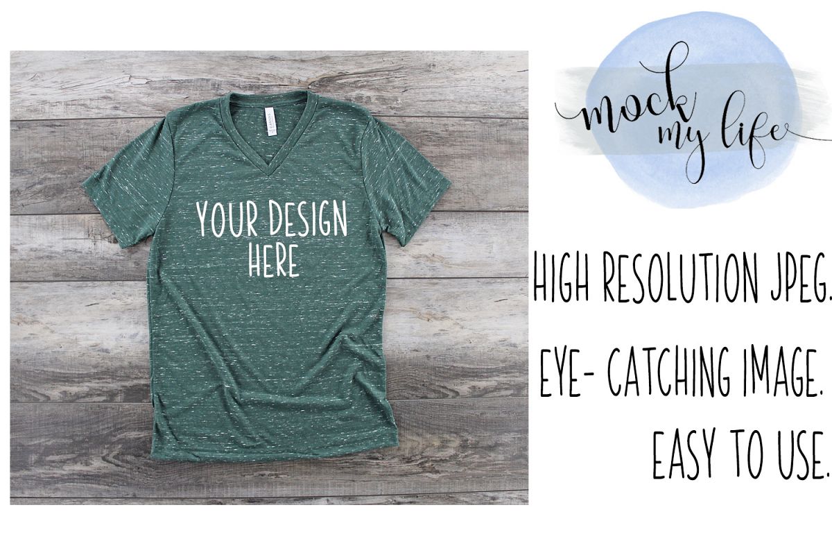 Bella Canvas Mockup / Plain Shirt Mock up / Forest Marble example image 1