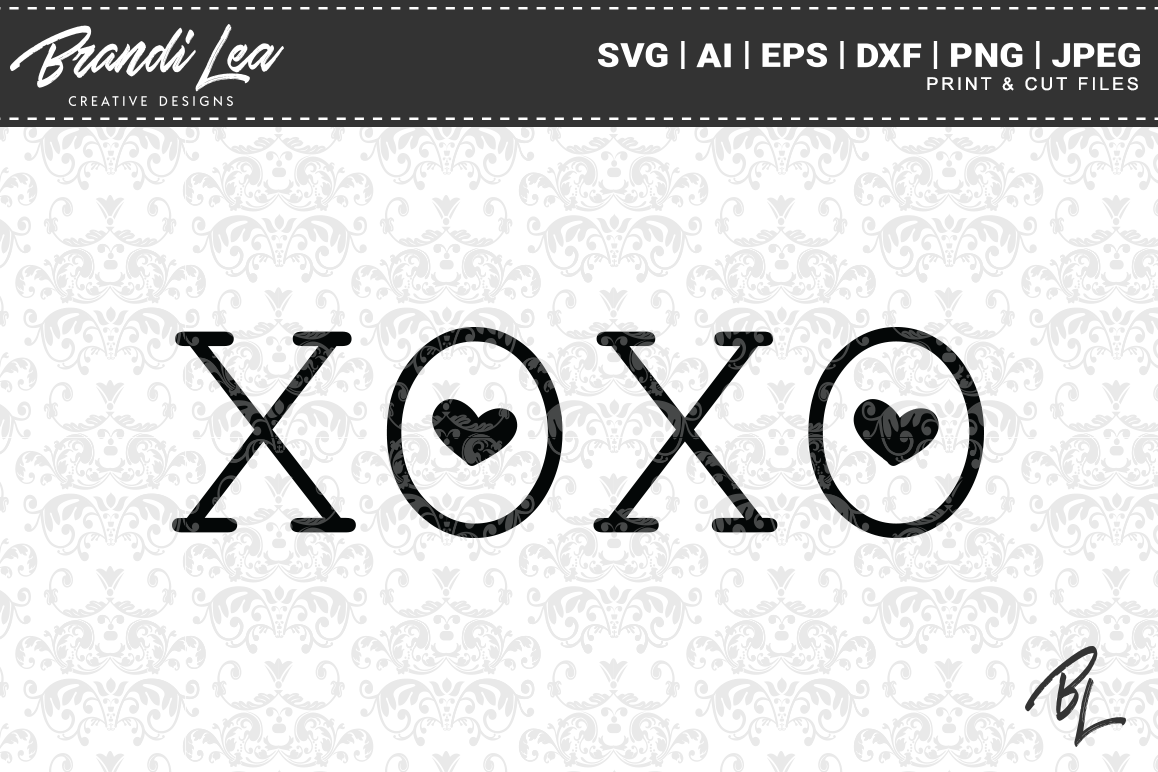 XOXO Valentine's Day SVG Cutting Files example image 1