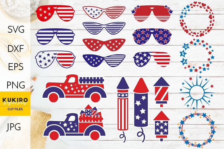 Download 4th of July SVG - Sunglasses, trucks, fireworks and ...