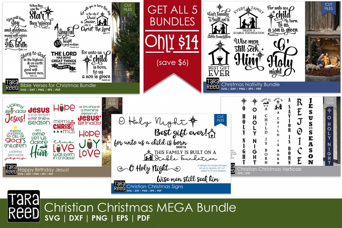 Christian Christmas MEGA Bundle - SVG Files for Crafters example image 1