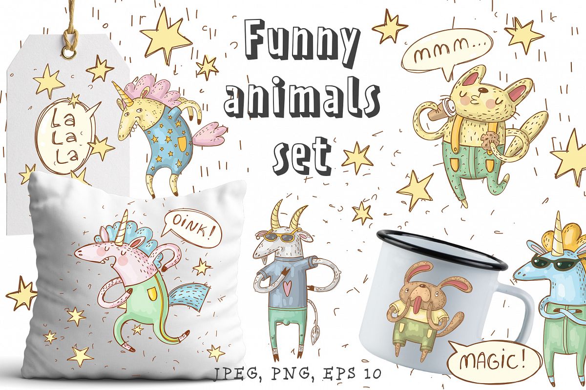 Funny animals set example image 1