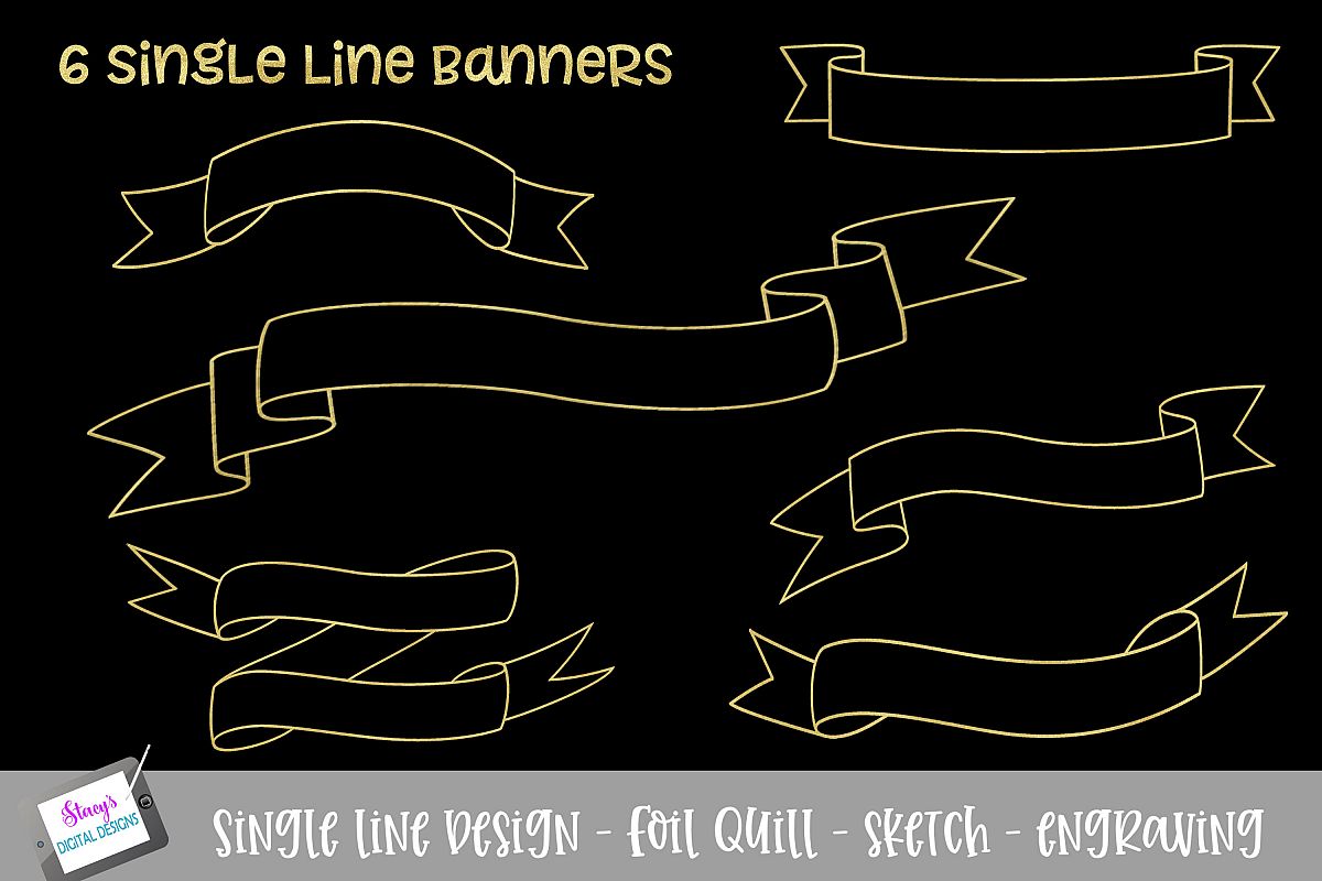 Foil Quill - Single Line Banner Bundle - 6 banners example image 1