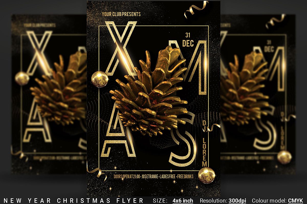 New Year Christmas Party Flyer example image 1
