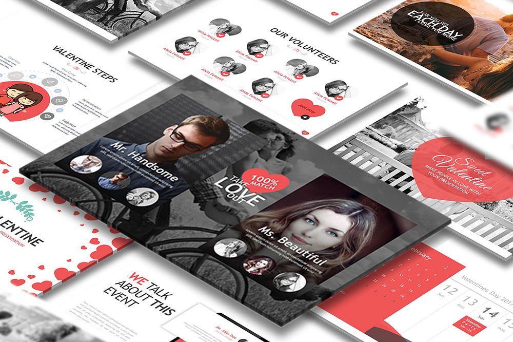Sweet Valentine Powerpoint Template example image 1