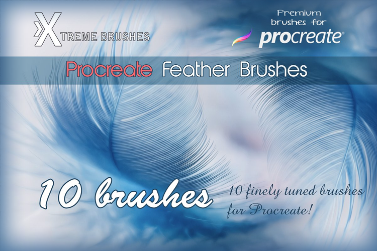 Procreate Feather Brushes example image 1