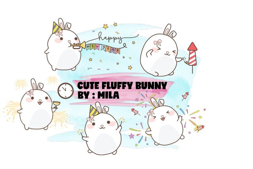KAWAII BUNNY CLIPART BUNDLE PNG example image 1