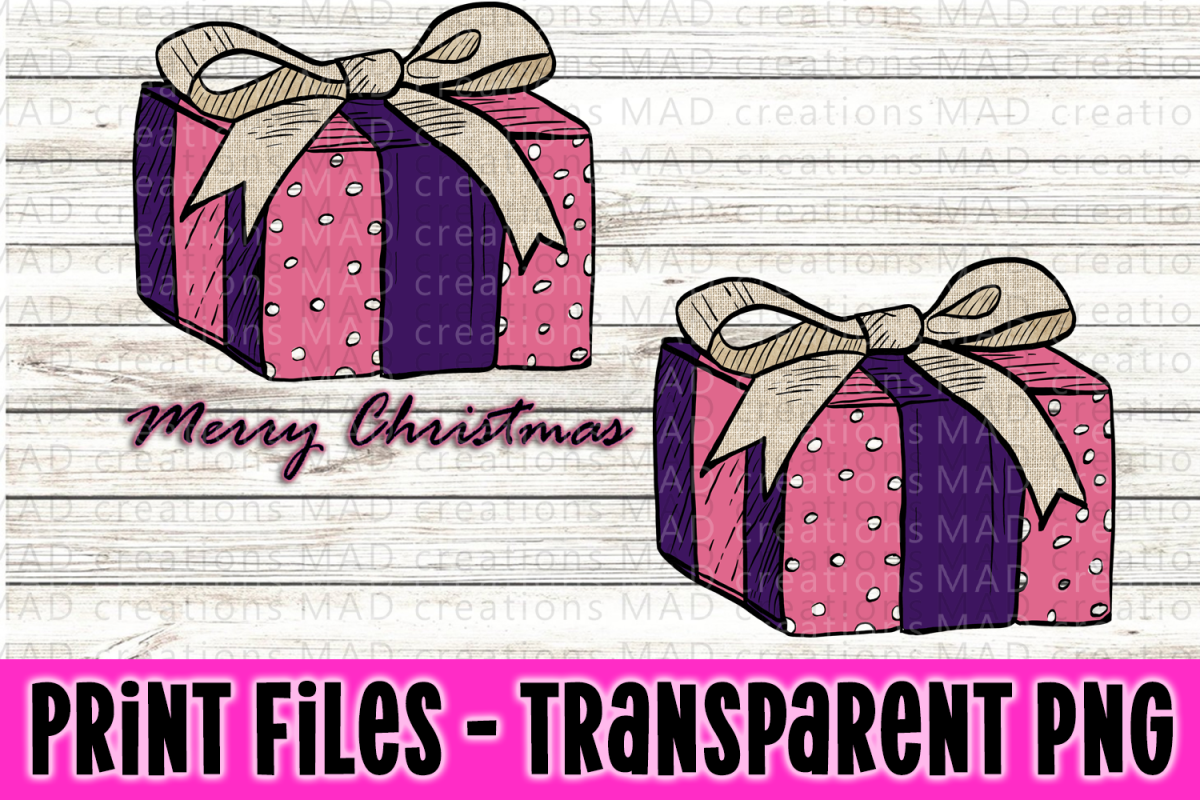 Christmas Present - Pink and Purple- Print File example image 1