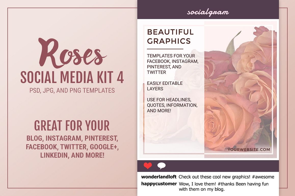 Roses Social Media Kit 4 example image 1
