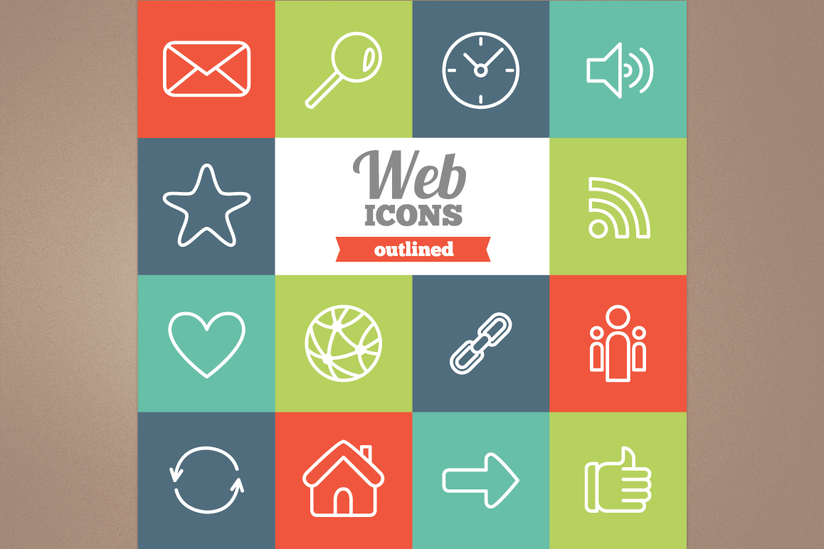 Outlined Web Icons example image 1