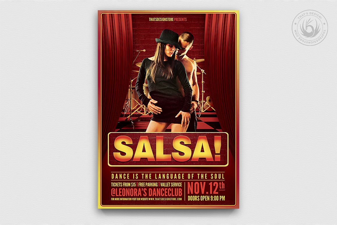 Salsa Caliente Flyer Template example image 1