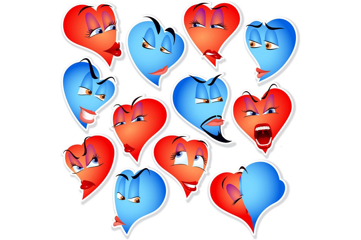 Vector Set Smile Avatar Icon Heart Emotions example image 1