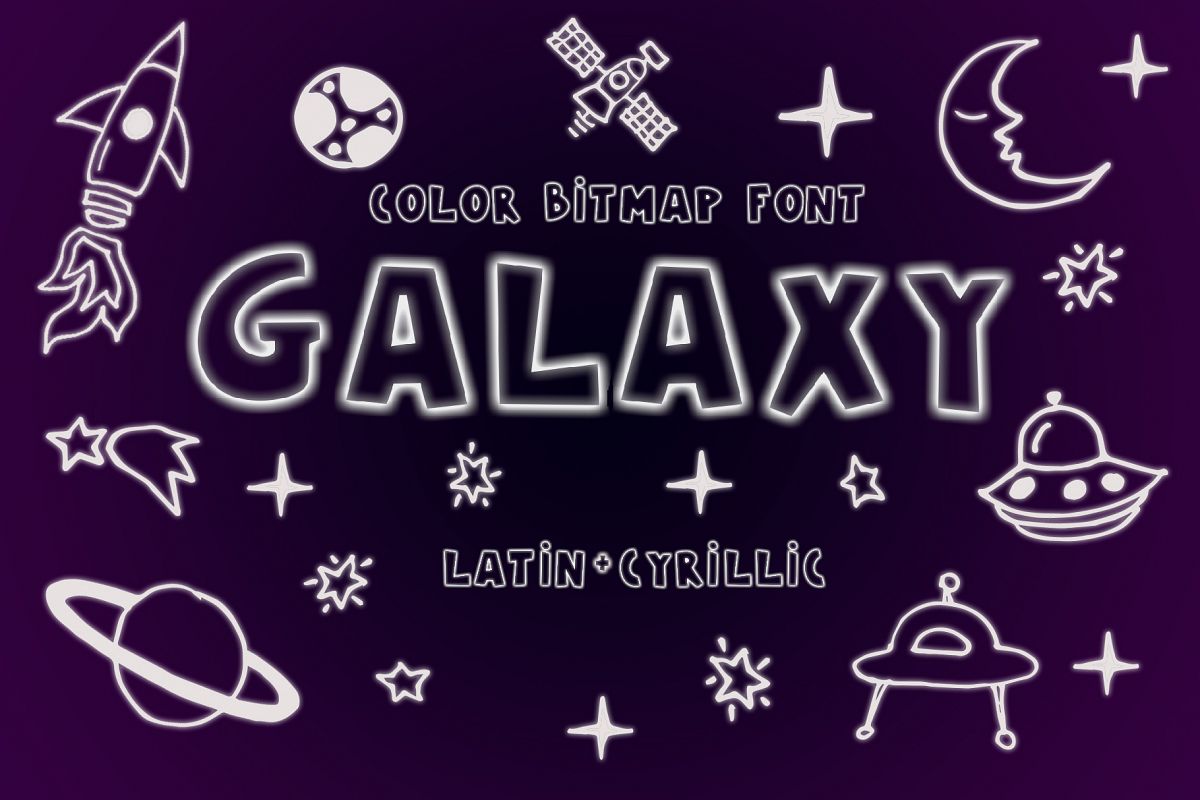 Galaxy Color Bitmap Font example image 1
