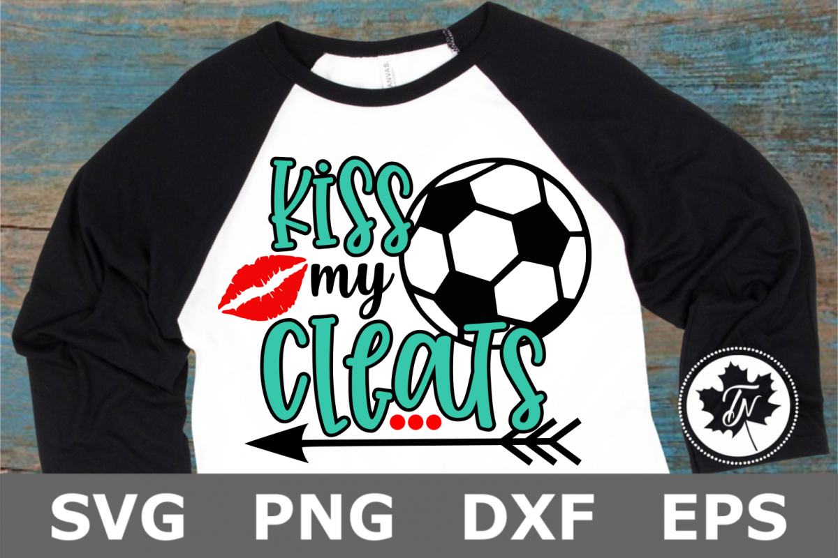 Kiss My Cleats Soccer - A Sports SVG Cut File example image 1