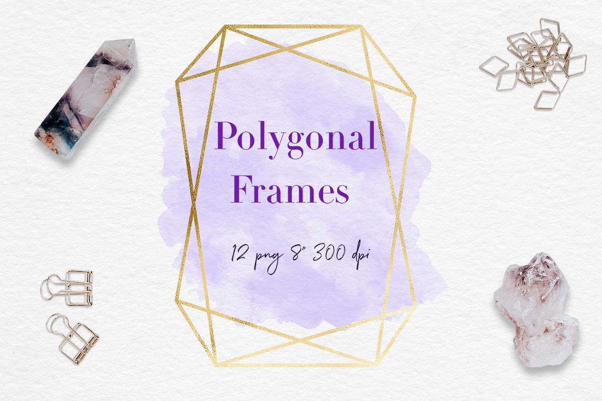 Gold And Watercolor Frames example image 1