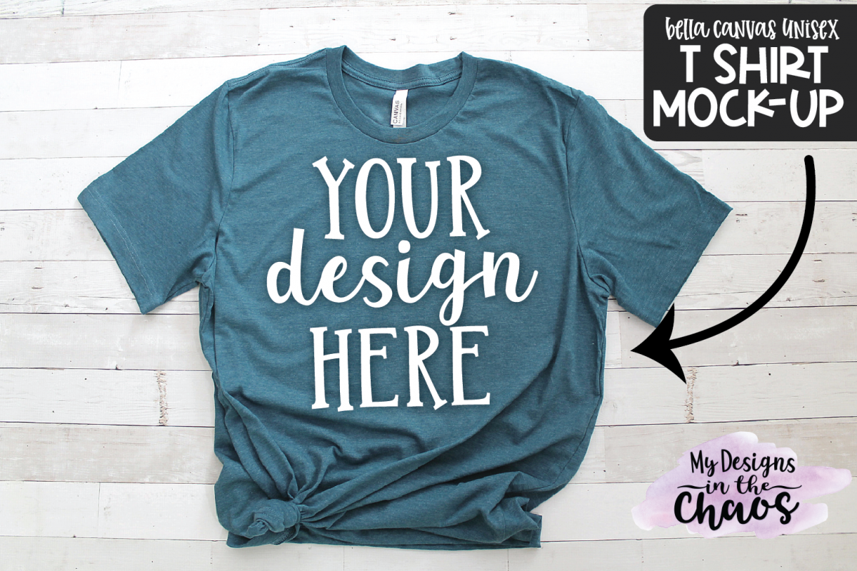 T Shirt Mock Up | Blue Bella Canvas Unisex Mock Up example image 1