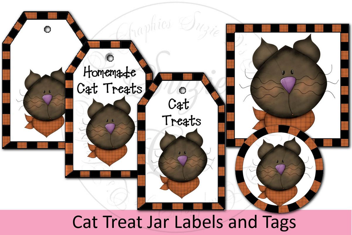 Cat Treat Jar Kit - labels & tags example image 1