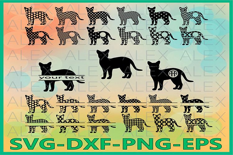 Cat Svg, png, eps, dxf, ai, Cat Silhouette, Cat Clipart example image 1