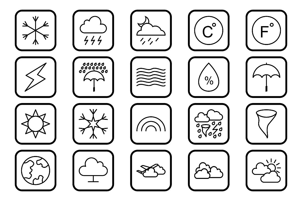 Set Of Weather And Season Icons example image 1