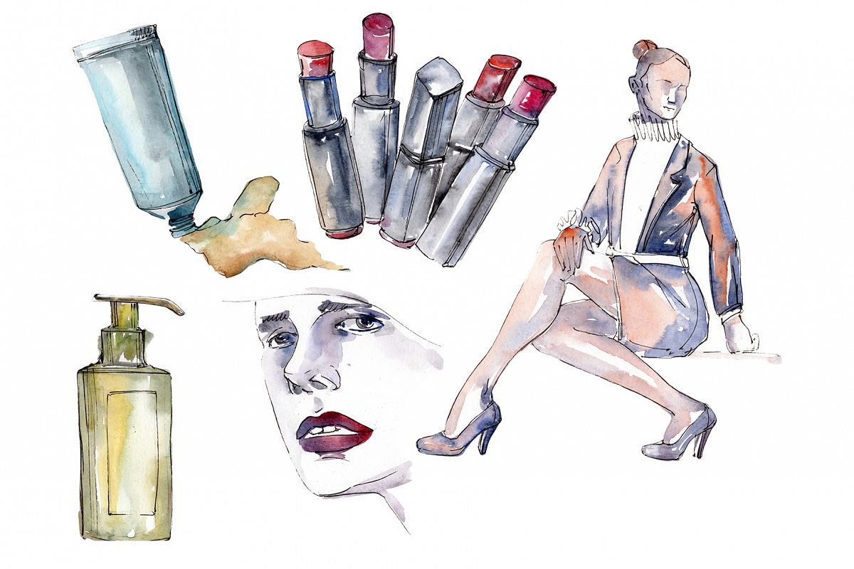 Fashion trends Watercolor png example image 1