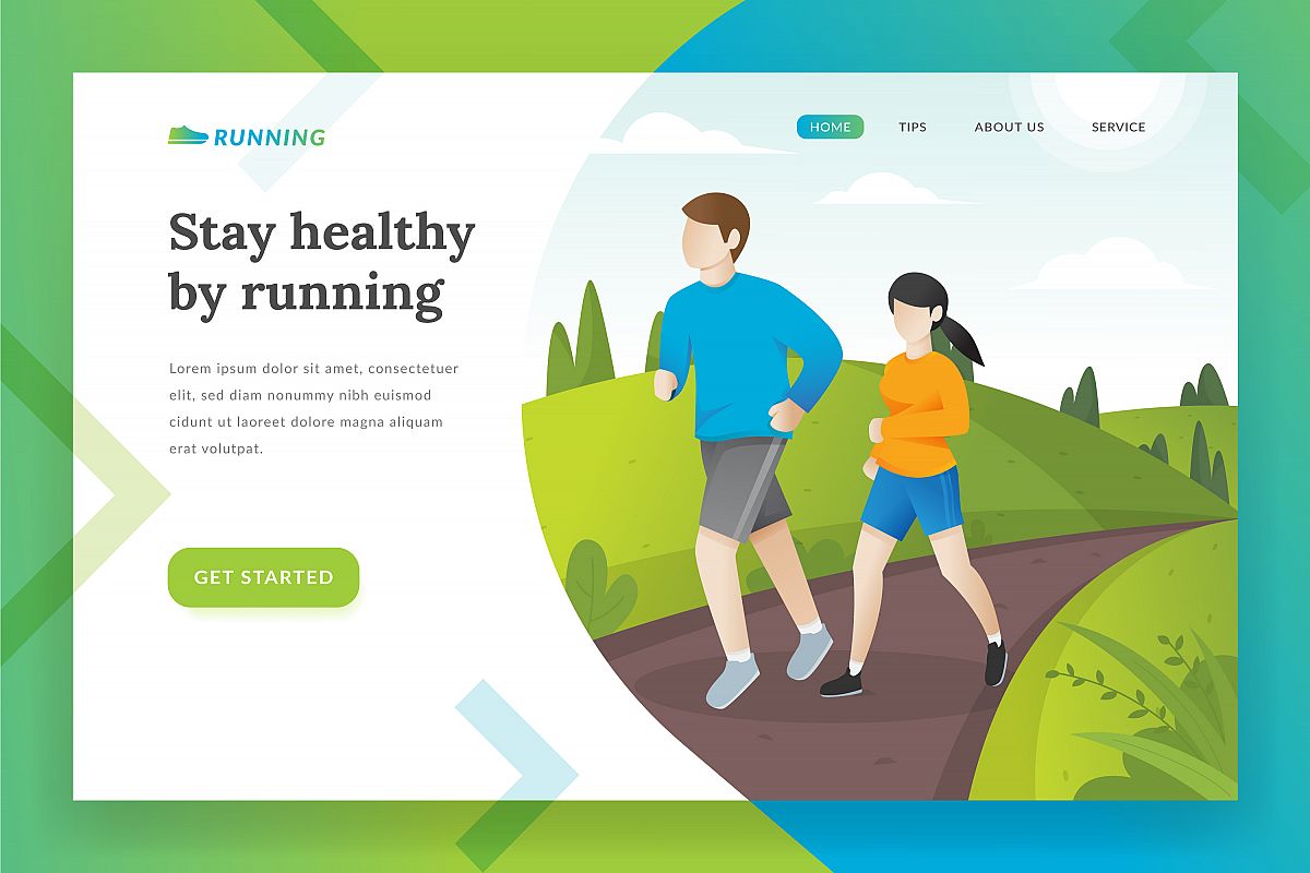 Running landing page illustration example image 1