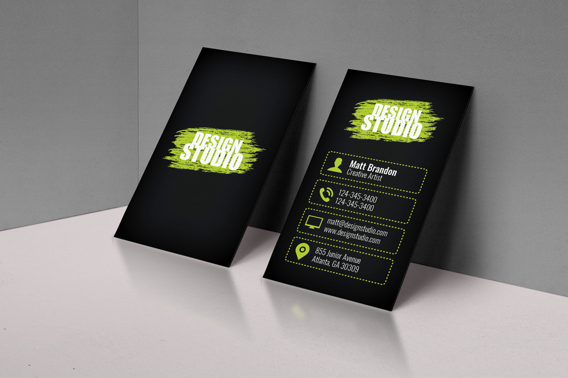 Black Classic Business Card example image 1