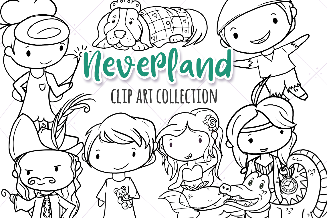 Neverland Story Book Digital Stamps example image 1