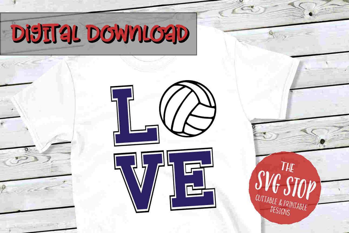 Love Volleyball -SVG, PNG, DXF example image 1