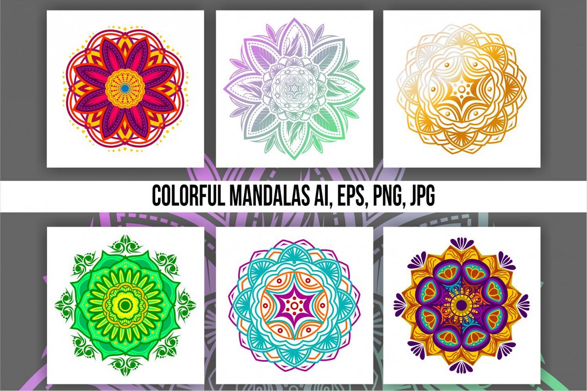 Colorful Mandala Abstract Geometric example image 1