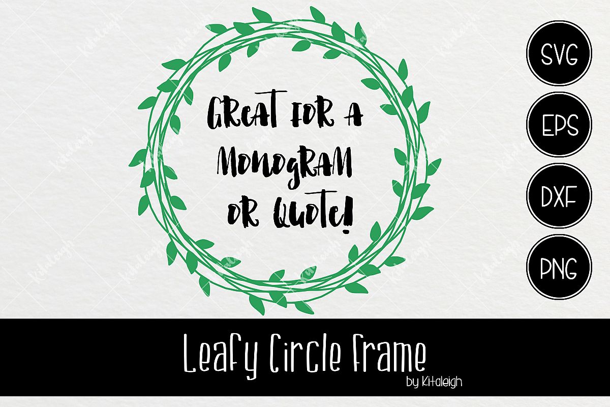 Download Leaf Frame Monogram Circle (88637) | Illustrations ...