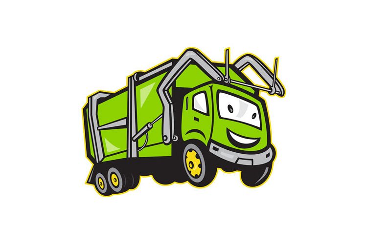 garbage rubbish truck cartoon