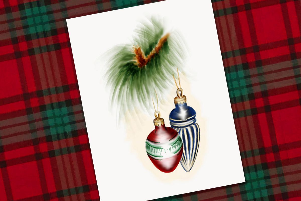 Red and Blue Christmas Baubles example image 1